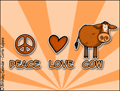 peace,love,cow,peace love cow,cow,bovine,