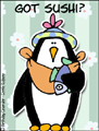 got sushi,japan,diner,invitation,penguin,fish,supper,japanese,