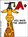 A+, graduate, graduation, school, valedictorian, high school, school, cap, gown, diploma, giraffe, success, bravo, you did it,