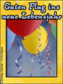 guten flug ins neue lebensjahr,geburtstag,luftballon,feiern,