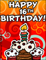 age specific birthday cards, 16 years old, 16th birthday, happy birthday,