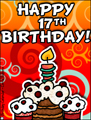 age specific birthday cards, 17 years old, 17th birthday, happy birthday,