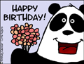 panda,happy birthday, flowers,hurray,birthday present,congratulations,