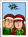 mistletoe girls, lesbian, domestic partner, sister, mother, daughter, aunt, niece, sister-in-law, mother-in-law, holiday, holidays, seasons greetings, christmas, xmas, happy holidays, winter, solstice,