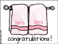 lesbian,congratulations,hers and hers towels,towel,marriage,same sex marriage,civil union,domestic partnership,queer,same-sex,homosexual,lesbos,women,gay,LGBT,moving in together,