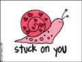 love,snale,stuck on you,relationship,in love,lover,i love you,boyfriend,girlfriend,valentine,pink,heart,relationship,