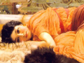 girl on rug, edward godward, pre-raphaelite brotherhood, artist, any occasion, all occasions, notecard, note, note card, blank, thinking of you, hi, hello