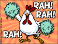 everyday card, rah rah rah, cheer, cheerleader, chicken