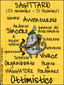 zodiaco, segno dello zodiaco, oroscopo, segno, astrologia, zodiac cards in Italian, sagittarius, sagittario, buon compleanno, biglietto di compleanno,