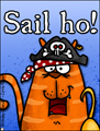 pirate, cat, sail ho, hook,