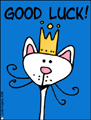 good luck kitty, good luck, good fortune, test, job, application, work, school, support