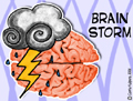 brain storm, thundercloud, lighthing, idea, funny, humour, humor, humorous, word play, pun
