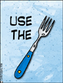 use the fork, use the force, luke skywalker, obi-wan kenobi, star wars, funny, humour, humor, humorous, word play, pun