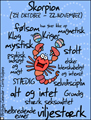 Danish zodiac cards, skorpion, scorpio, birthday, Stjernetegn , Astrologi, karaktertrkkene, danske fdselsdagskort, postkort, tillykke med dagen, tillykke, horoskop, zodiac specific birthday card,