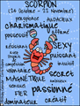 scorpio, scorpion, les 12 Signes du Zodiaque, balance, zodiaque, astrologie, horoscope, signe, joyeux anniversaire, felicittions, cartes de voeux, French zodiak card,