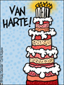 verjaardag, van harte, hartelijk gefeliciteerd, verjaardags taart,taart,