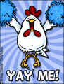 everyday card, yay, yay me, cheer, cheerleader, chicken